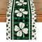 Green Clover Buffalo Plaid Shamrocks St.Patrick's Day Table Runner, Seasonal Kitchen Dining Table Decoration for Indoor Home Party 13x72 Inch